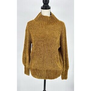Cynthia Rowley Sweater Womens Xsmall‎  Gold Chenille Long Sleeve Pullover